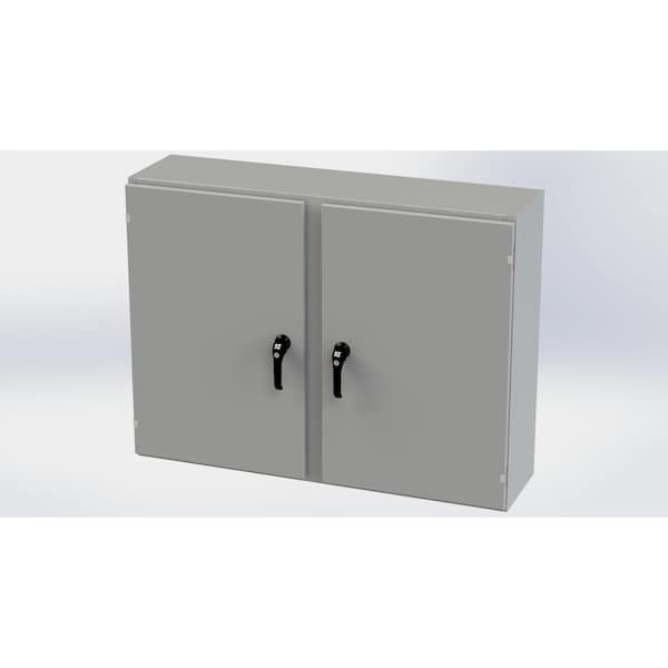 3 Point Latch with Padlock/Keylock Handle Electrical Enclosures, 36 in H, 12 in D, 48 in W